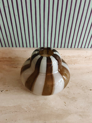 Glass vase brown swirl