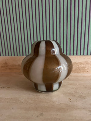 Glass vase brown swirl