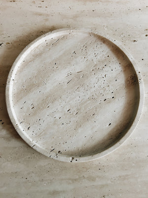 Decoration tray marble round