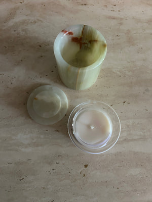 Green onyx candle