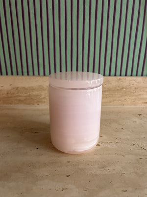 Pink onyx marble candle