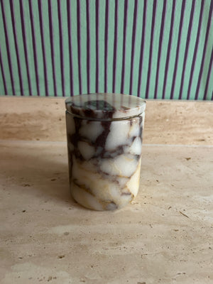 Viola marble candle