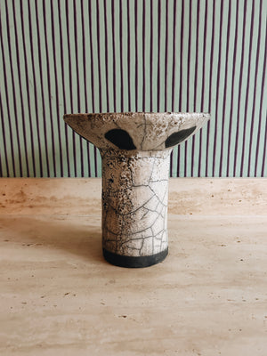 Raku collar vase by Mel Lennon nr. 2