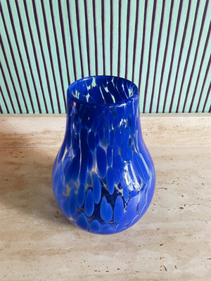 Vase royal blue glass