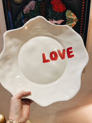 Ceramic serving plate LOVE